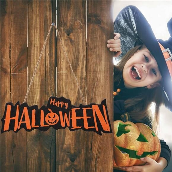 Happy Halloween Door Welcome Sign Small Door Hanging Sign, Pumpkin Halloween - Picture 6 of 8
